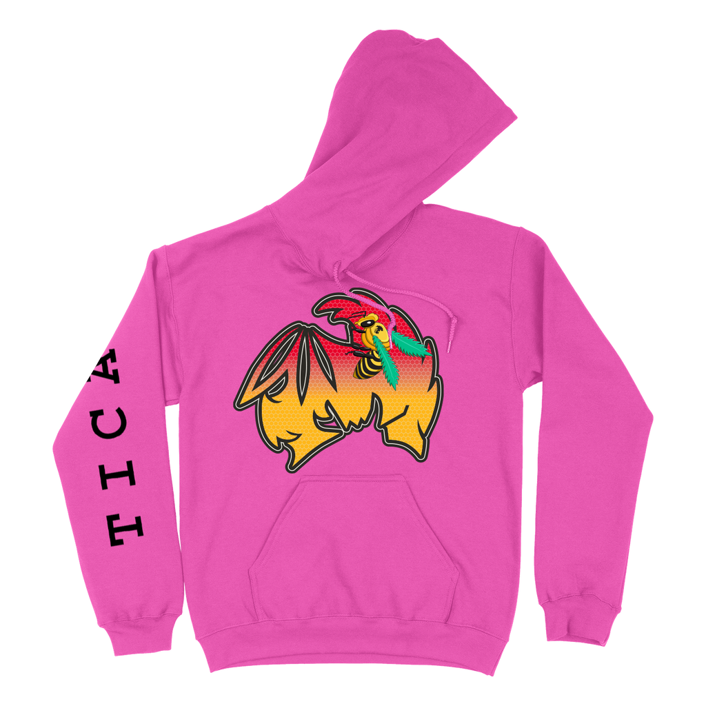 TICAL Bee Pullover Hoodie Hot Pink